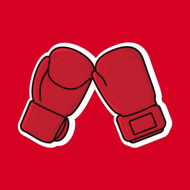 Boxing Sport Gloves Sticker vector illustration. Sport Boxing object icon concept. Boxing gloves front and back view sticker vector design with shadow. Boxer sportswear for punch workout. by AlviStudio