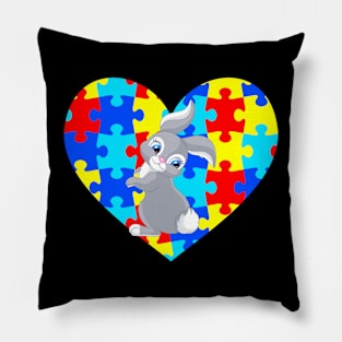 Autism Day rabbit Pillow