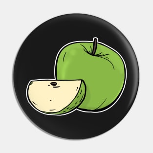 Green Apple hand drawn fruits summer Pin