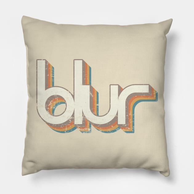 Blur Retro Vintage Pillow by graphictone