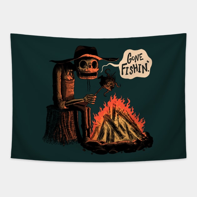 Gone Fishin' Tapestry by The Spooky King