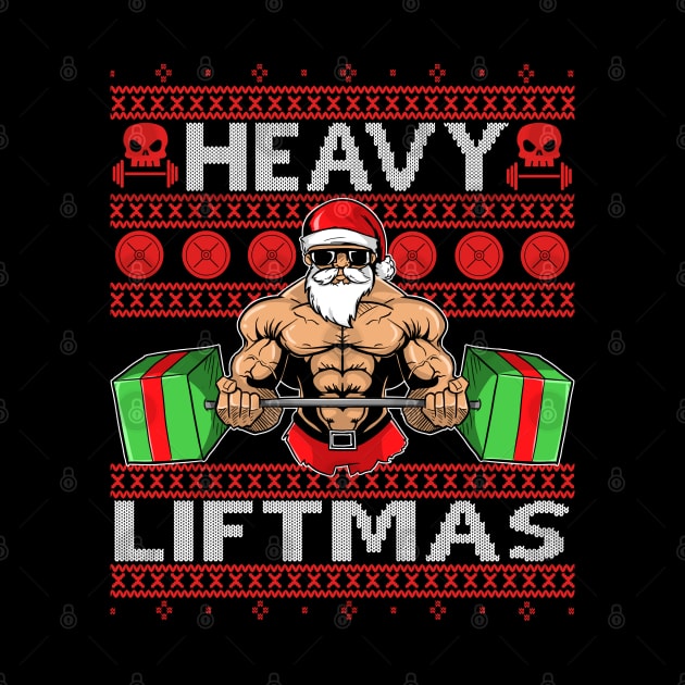 HEAVY LIFTMAS Ugly Christmas Gift Sweater by Frontoni