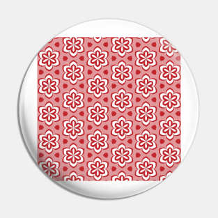 Red Floral Pattern Pin