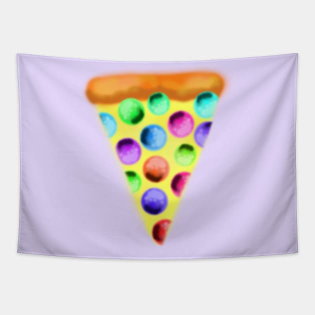 Rainbow Pepperoni Pizza! Tapestry by KelseyLovelle