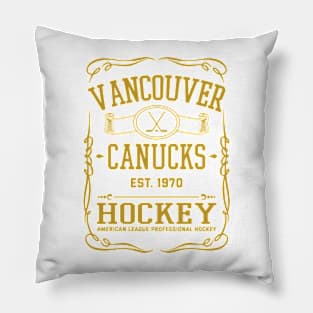 Vintage Canucks Hockey Pillow