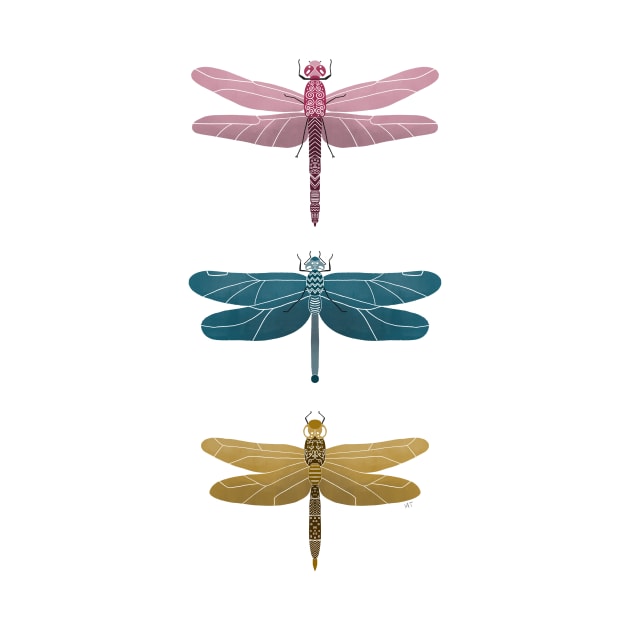 Dragonflies Pattern - Retro Palette by monitdesign