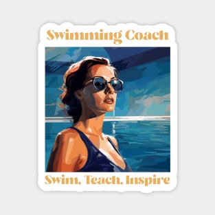 swim instructor, swim coach, swimming trainning, fun designs v8 Magnet