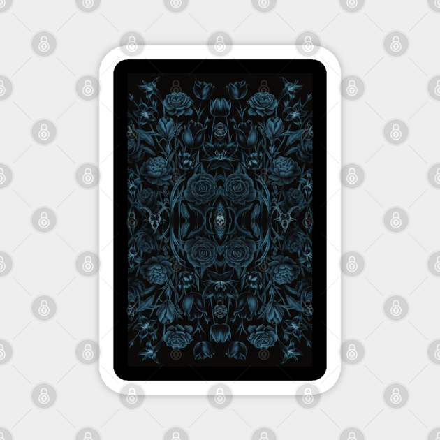 Dark Mystic Pattern, nature, pastel, floral, skull, goat, occult, mysterious Magnet by SSINAMOON COVEN