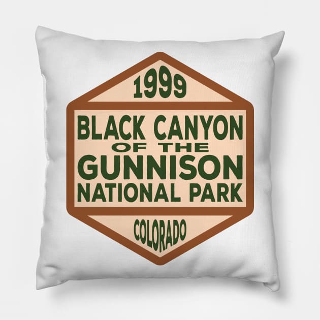 Black Canyon of the Gunnison National Park badge Pillow by nylebuss