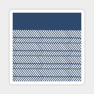 Herringbone Boarder Navy Magnet