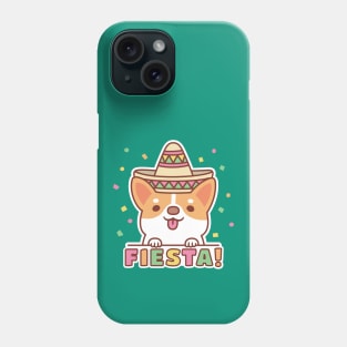 Cute Corgi Puppy Enjoying A Fiesta Phone Case