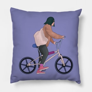 Bicycles and papers 80's Pillow