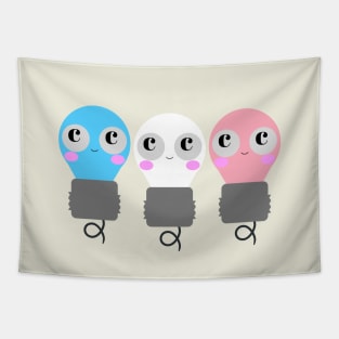 Trans* Pride Identity Light Bulb Retro Cute Quirky Love LGBTQ Tapestry