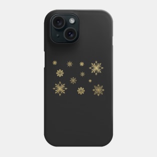 Gold Faux Glitter Christmas Snowflake Phone Case