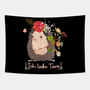 Igel Liebe Tiere Prinzessin Blumen Süß Tapestry