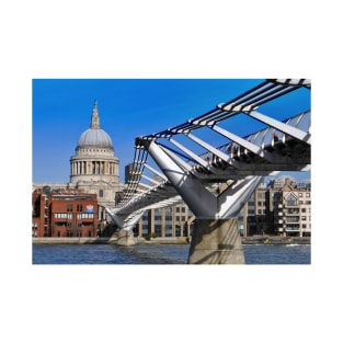 St Paul's Cathedral London Millennium Bridge T-Shirt