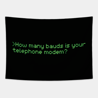 How many bauds is your telephone modem? Tapestry