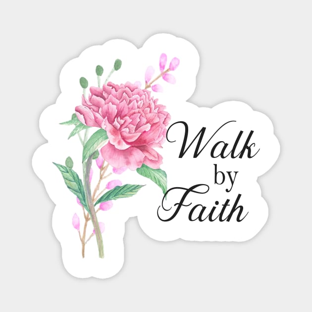 walk by faith bible verse Magnet by LatiendadeAryam