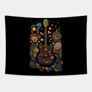 Groovy Guitar Gift Guitarist Rock Concert Festival Guitar Tapestry