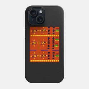 Kente Kinte cloth traditional indigenous pattern design inspired by Ghanaian kenten weaving Phone Case