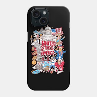 United States Of America Cartoon Phone Case