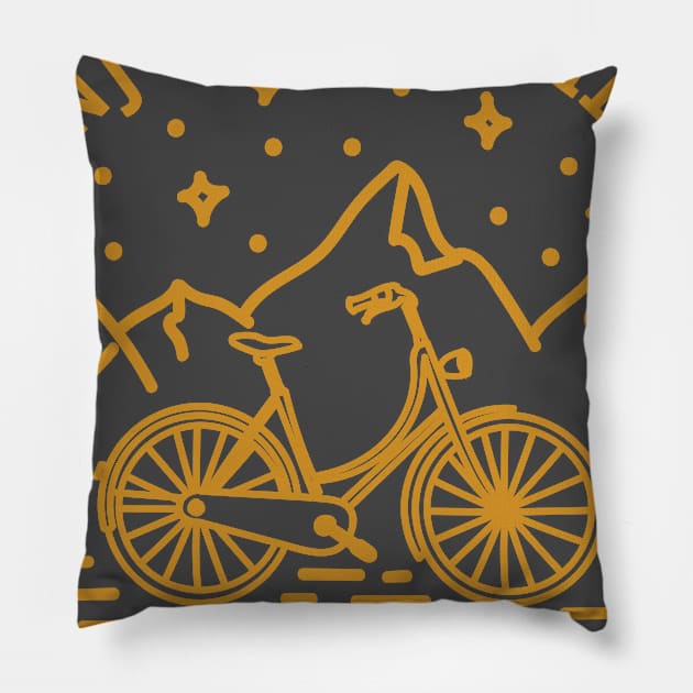 Enjoy the ride hand-drawn Pillow by Vectographers