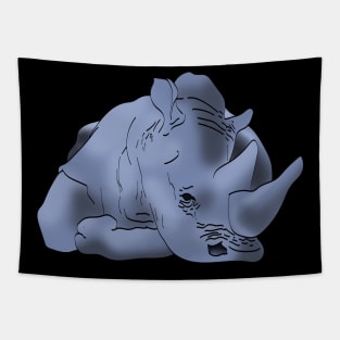 rhino lying down Tapestry