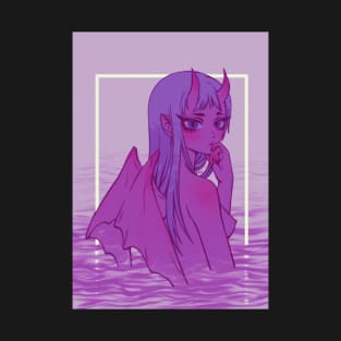 Demon Anime Girl, Digital Painting T-Shirt