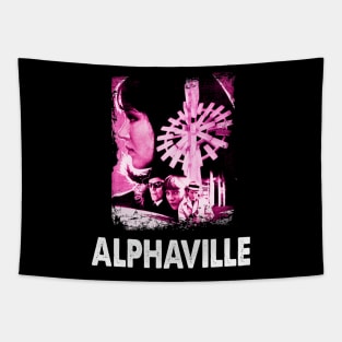 Anna and Lemmy's Odyssey Alphavilles Classic French Cinema Couture Threads Tapestry