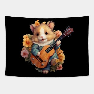Aesthetic Cute Hamster Guitar Lover Tapestry
