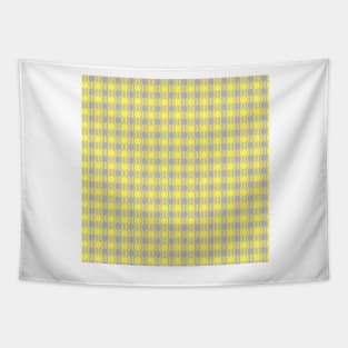 Yellow And Grey Polka Dots On Stripes Tapestry