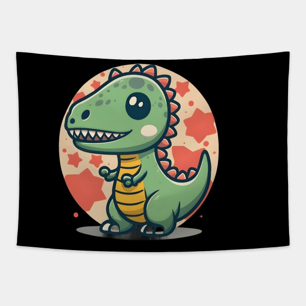 Cute baby trex Tapestry by Spaceboyishere