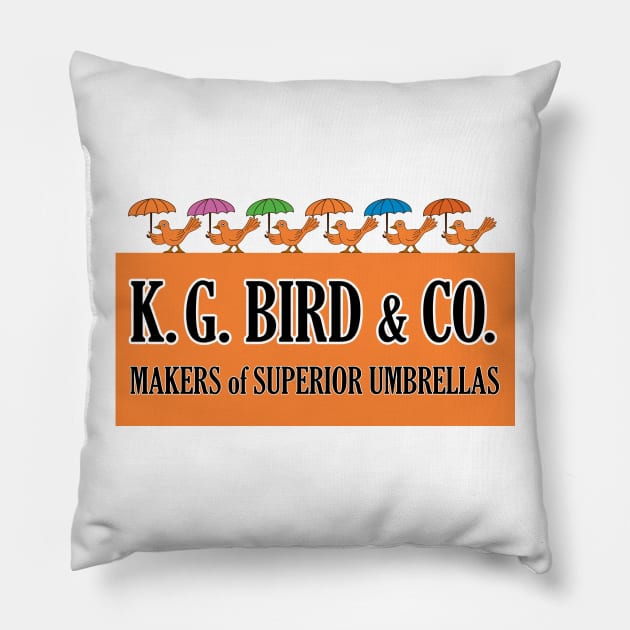 K.G. Bird & Co. Makers of Superior Umbrellas Pillow by jameskirk