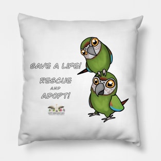 Save a Life!  Rescue & Adopt ~ Severe Macaw Pillow