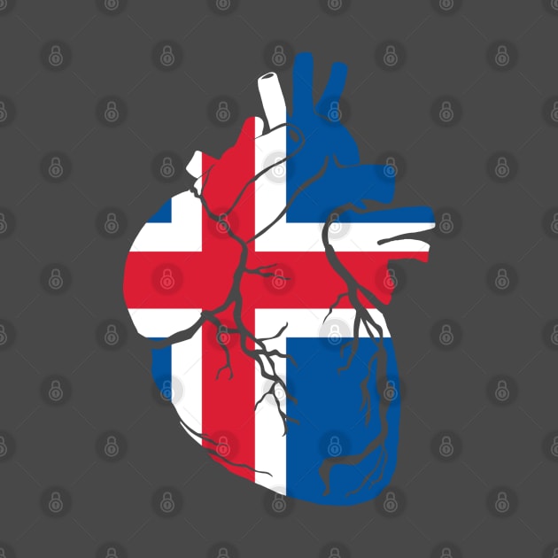 Anatomical heart design, Iceland flag by Bun Art Store