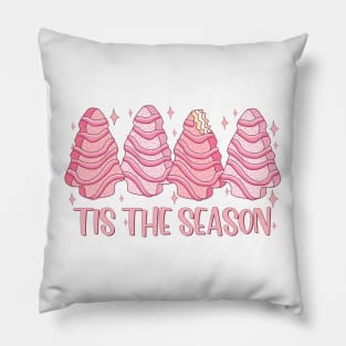 Pink Christmas Tree Cakes Tis the Season Pillow