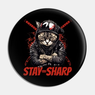 CAT ASSASSIN x STAY SHARP Pin