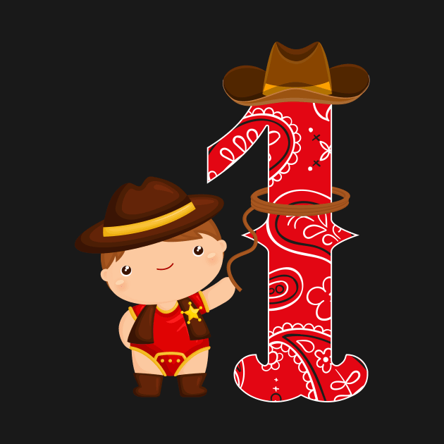 Kids 1st Birthday One Year Old Baby Cowboy Party Western Rodeo by HollyDuck