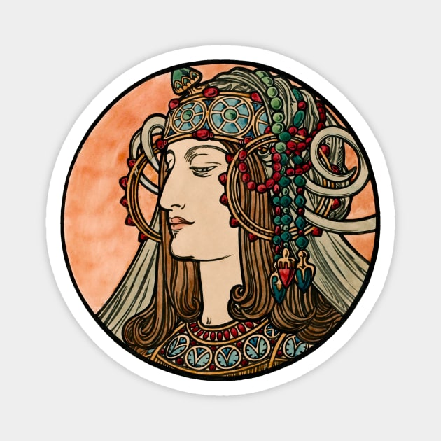 Alphonse Mucha - Stained Glass Magnet by kaliyuga