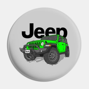 Green Jeep Wrangler Rubicon Pin