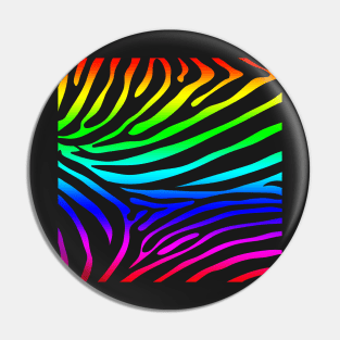 Rainbow Zebra Print Pin