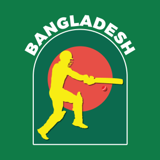 Bangladesh Cricket Batsman Bangladesh Flag T-Shirt