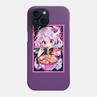 Cute Anime Girl |  Ramen Noodles | Hentaii Chibi Kawaii Design Phone Case