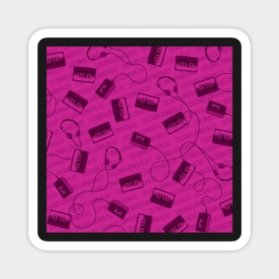 Pink Walkman and Cassette Magnet
