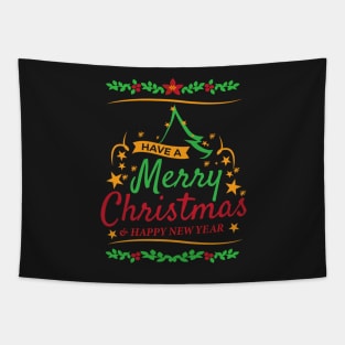 Merry Christmas and happy new year Funny T-Shirt for men and women Merry Christmas Holiday Lovers T-Shirts gift Tapestry