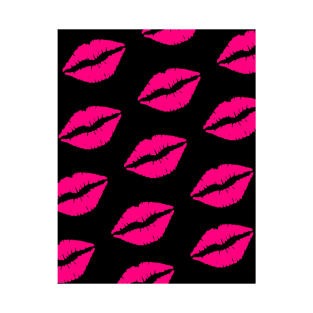 Pink and Black Lips Kiss T-Shirt