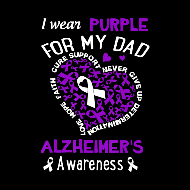 I WEAR PURPLE FOR MY DAD ALZHEIMER AWARENESS RIBBON Gift by thuylinh8