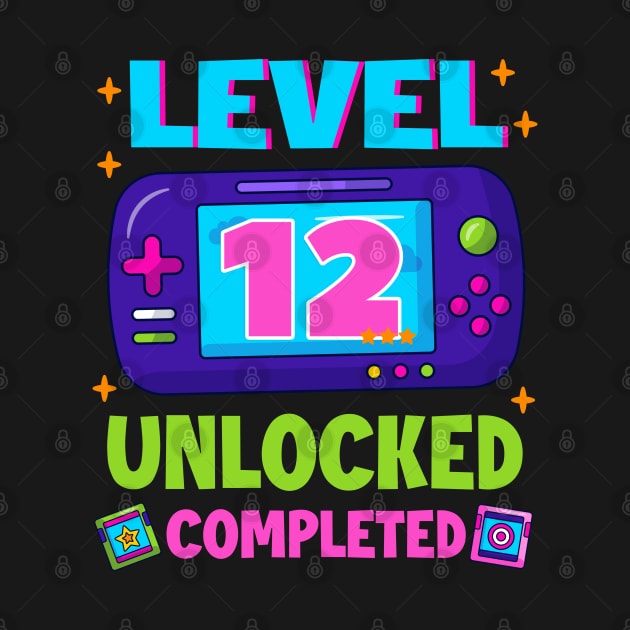 Level 12 Unlocked 12th Birthday Boys Video Game B-day Gift For BOys Kids by tearbytea