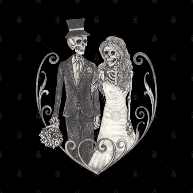 Skeletons loves couple wedding. by Jiewsurreal