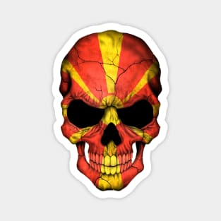 Macedonian Flag Skull Magnet